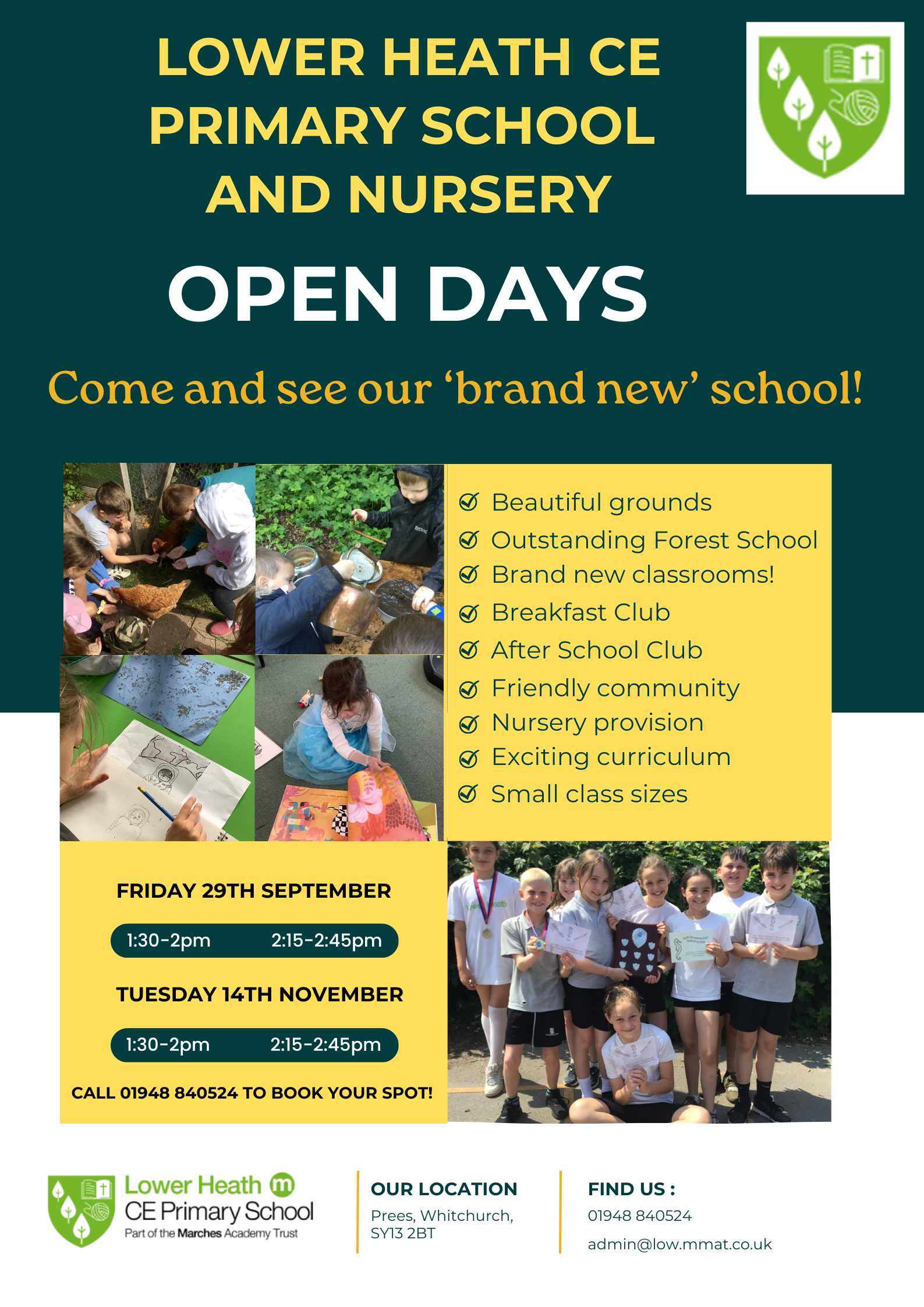 Join us for our Open Days! Lower Heath CE Primary School